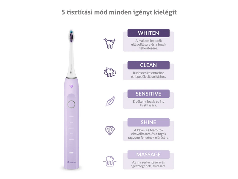 TrueLife SonicBrush Clean70 UV Lavender Elektromos fogkefe
