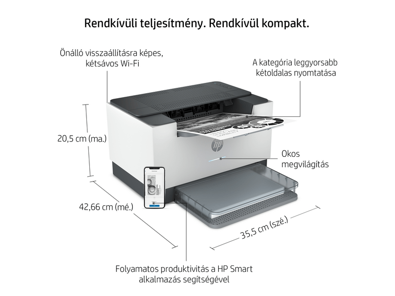 HP LaserJet M209dw Monokróm lézernyomtató (6GW62F)