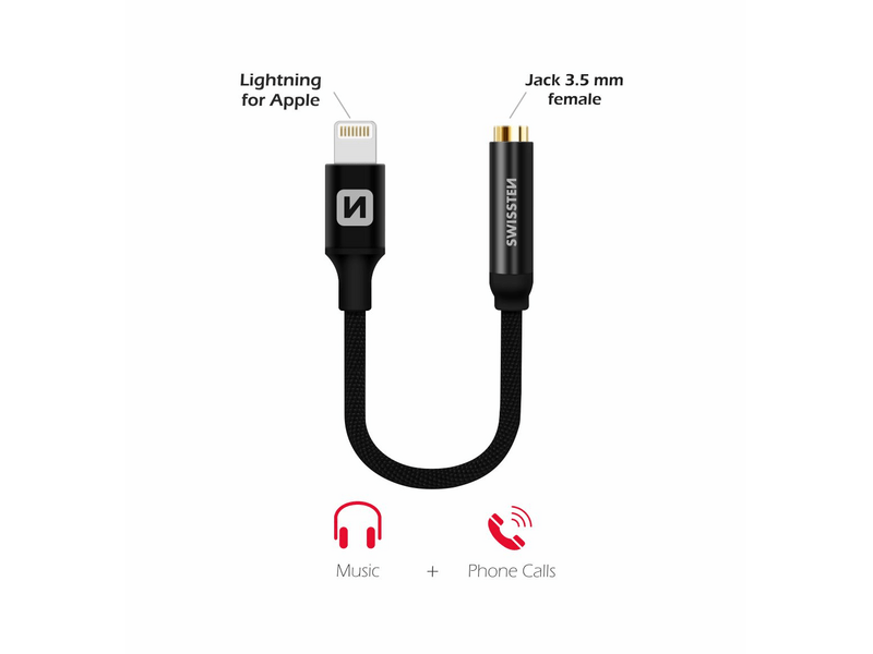 Swissten audio adapter, Lightning - jack (73501211)