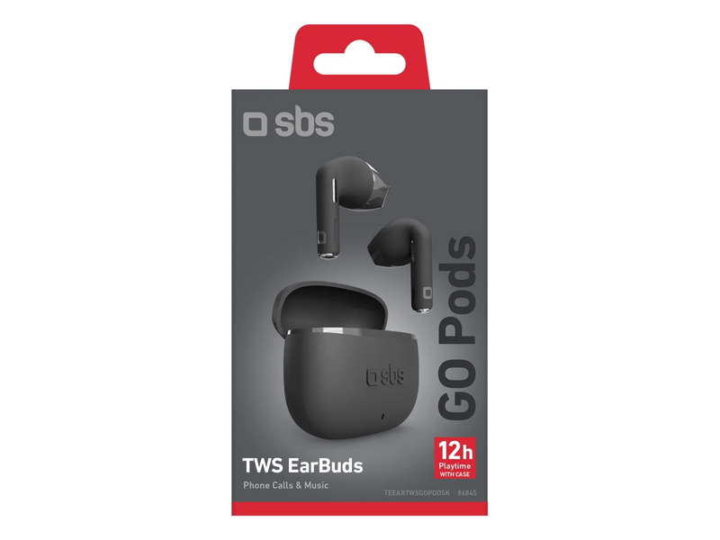 SBS Go Pods TWS Fülhallgató, fekete (TEEARTWSGOPODSK)