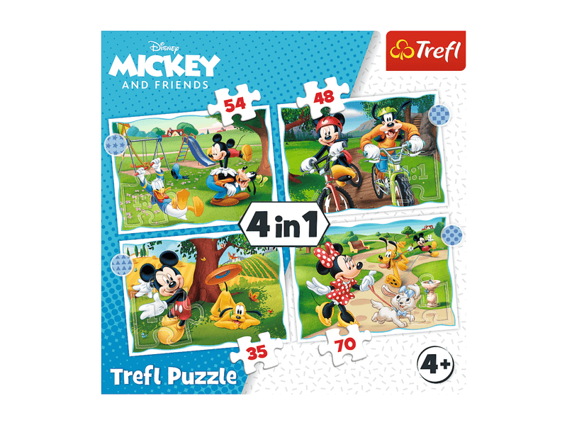 Puzzle 4in1 - Mickey egér szép napja