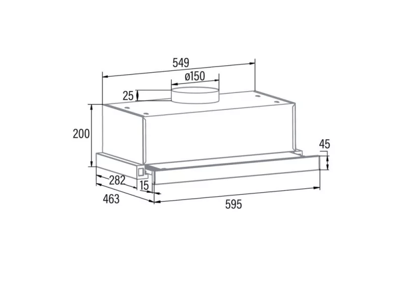 Cata TFB-5160 WH beépíthető teleszkópos páraelszívó