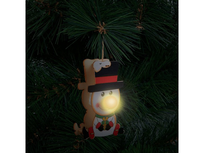 LED-es karácsonyfadísz - fa, akasztható - elemes - 3 féle, 1 db (58660)