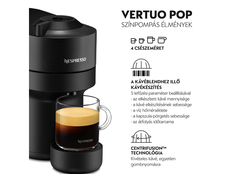 DeLonghi ENV90.B Vertuo Pop Nespresso kapszulás kávéfőző, borsfekete