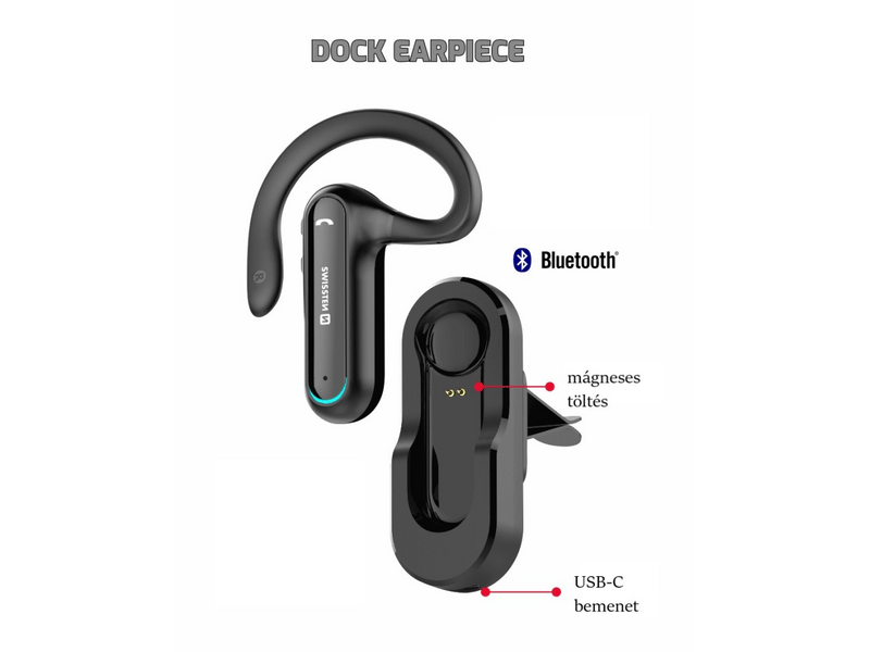 Swissten Dock bluetooth headset dokkolóval, fekete (51204000)