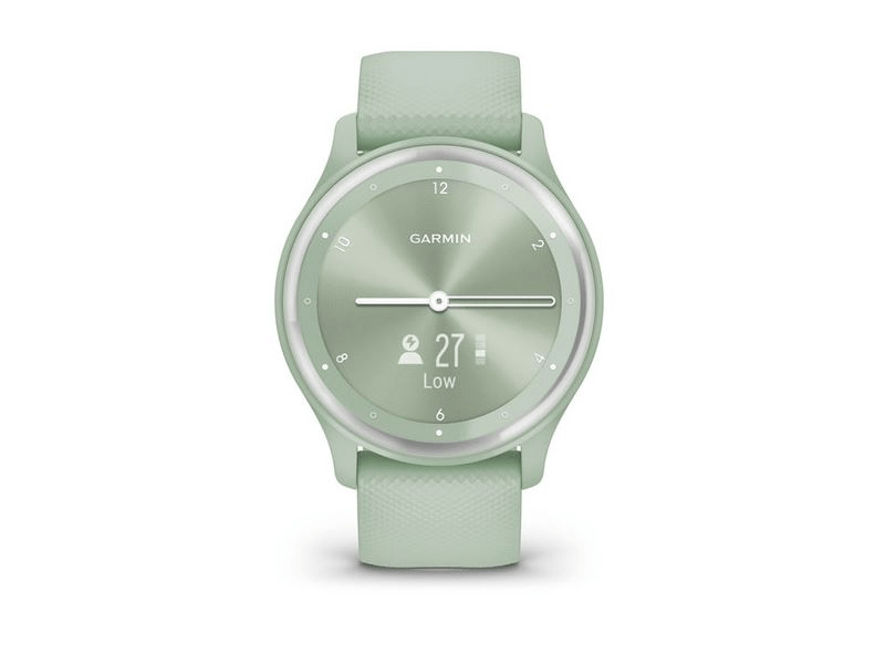 Garmin Vivomove Sport Okosóra, Ezüst órakeret, Mentazöld szilikon szíj (010-02566-03)