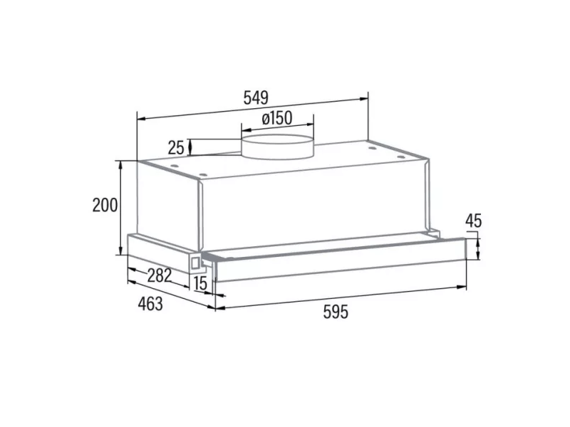 Cata TFB-5160 BK Beépíthető teleszkópos páraelszívó