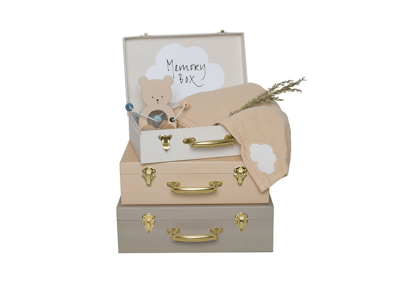 Bézs színű tároló bőrönd szett, 3 db-os (A3220)