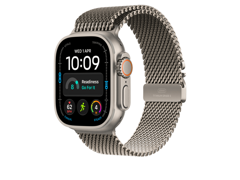 Apple 49 mm-es natúr titán milánói szíj – M (MK0D4ZM/A)