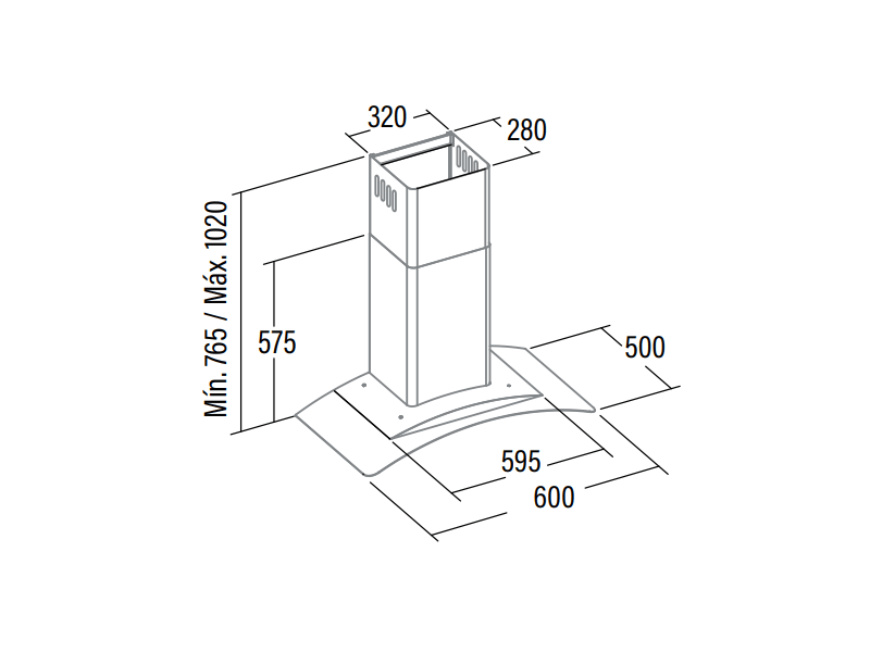 Cata Gamma Glass 600 GX/F LED Páraelszívó