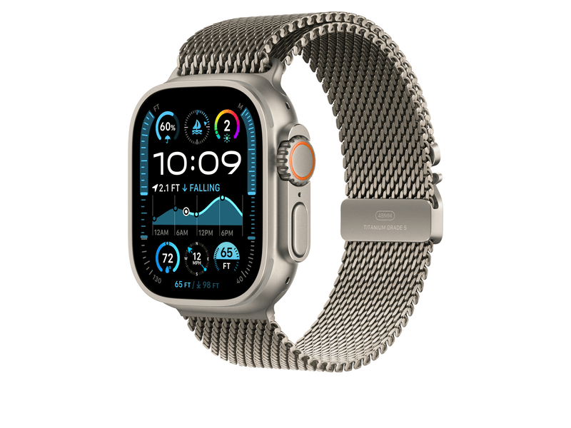 Apple Watch 49 mm-es natúr titán milánói szíj, S (MXKD3ZM/A)