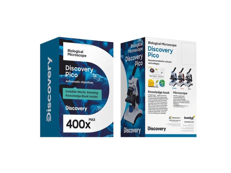 Levenhuk Discovery Pico Polar Digitális Mikroszkóp könyvvel, fekete