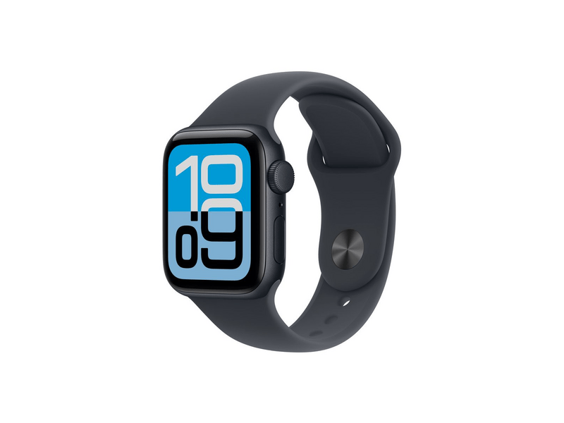 Apple Watch SE 3 GPS + Cellular, 40 mm-es éjfekete alumíniumtok, éjfekete sportszíj, S/M (MEP94MP/A)