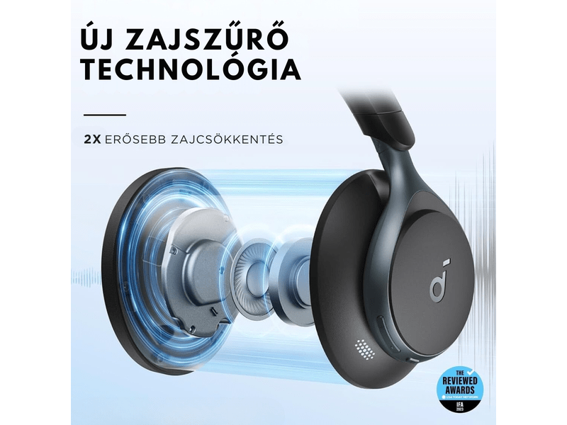 Anker Soundcore Space One Bluetooth fejhallgató, fekete (A3035G11)