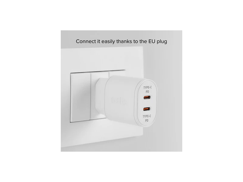 SBS Hálózati töltő, 20W, 2xUSB-C, fehér (TETRPD20CCW)