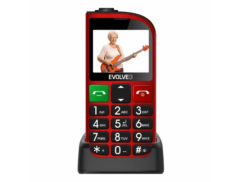 Evolveo EasyPhone FL nyomógombos mobiltelefon, piros (SGM EP-801-FLR)