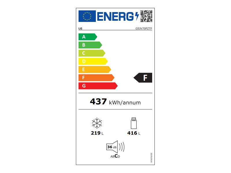 LG GSJV70PZTF Side-by-Side Hűtőszekrény