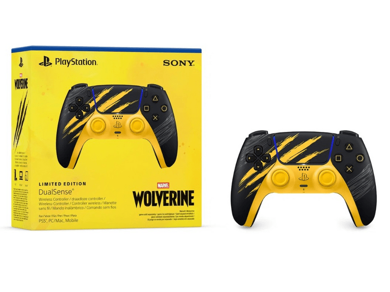 PS5 DualSense Vezeték nélküli kontroller, Marvel's Wolverine Battle Yellow Limited Edition
