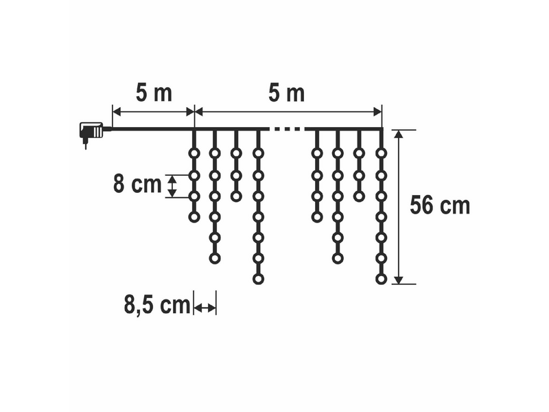 Home KKF300D5M LED-es sziporkázó fényfüggöny, 300 db melegfehér