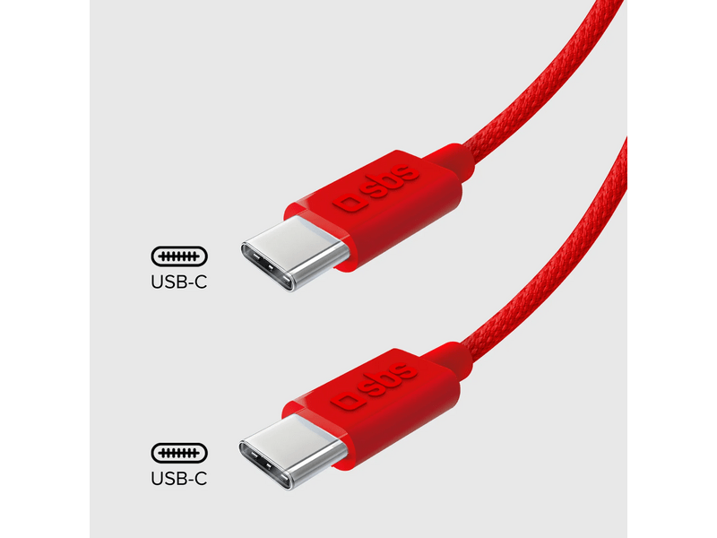 SBS USB-C - USB-C kabel, 1,5 m, crveni (TECABLETISSUETCCR)