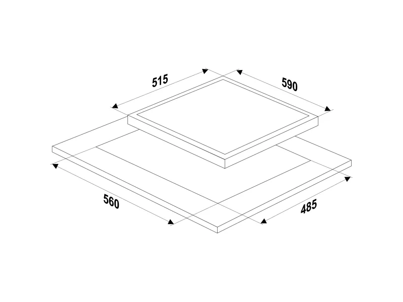 MPM MPM-60-GMG-08 Beépíthető gáz főzőlap, fekete