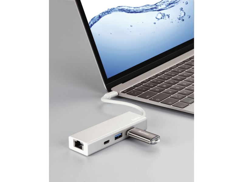 Hama 200108 USB TYPE-C HUB (2x USB-A, USB-C, LAN)