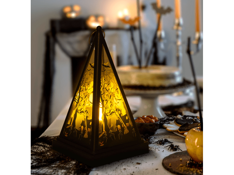 Family 56549B Halloween LED lámpás csontváz, fekete