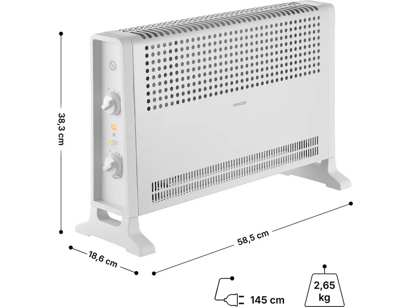 Sencor SCF 2021WH Elektromos konvektor, 2000W, fehér