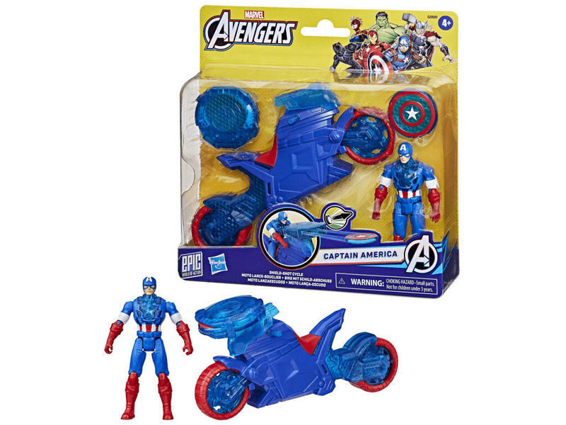 Marvel Avengers: Epic World of Action - Amerika Kapitány figura, 10 cm (G0889)