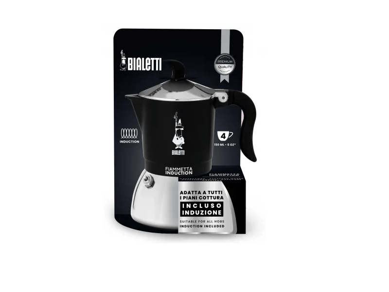 Bialetti Fiammetta indukciós kotyogós kávéfőző 4 adag, fekete (7146)