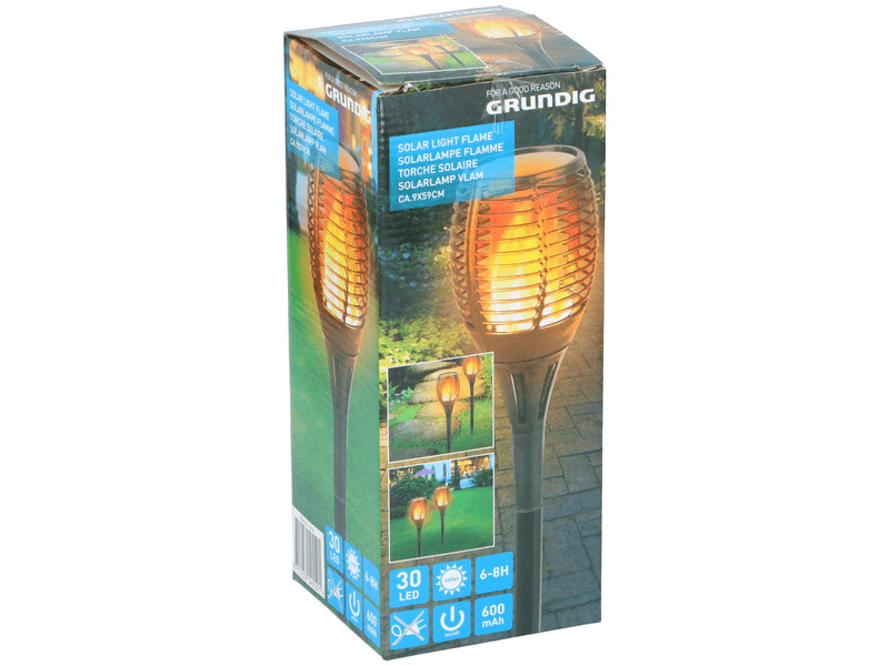 Grundig Solar leszúrható kerti lámpa, tűz effekt