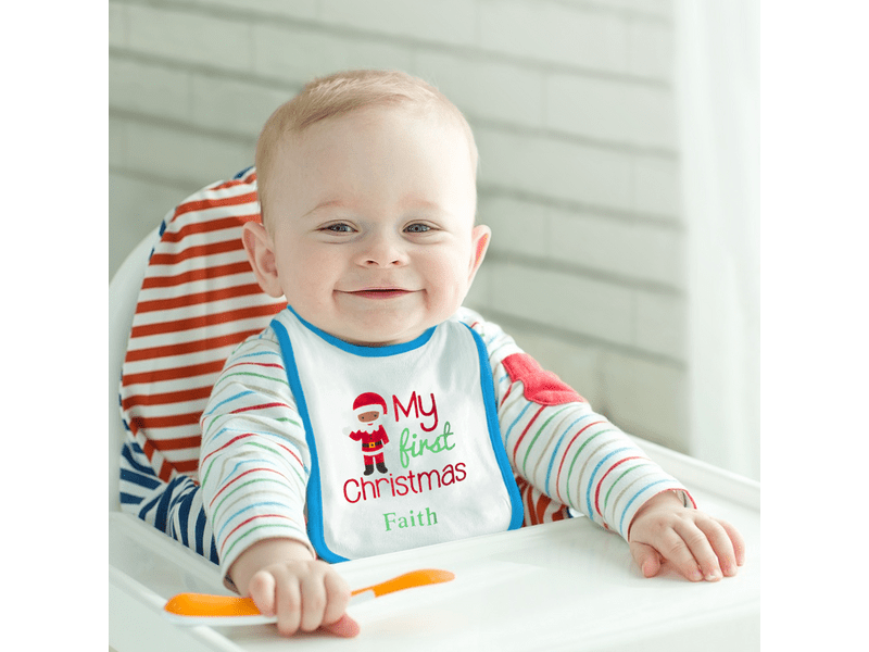 Božićni podbradnik za bebe - 38 x 27 cm - 4 vrste, 1 kom (58664)