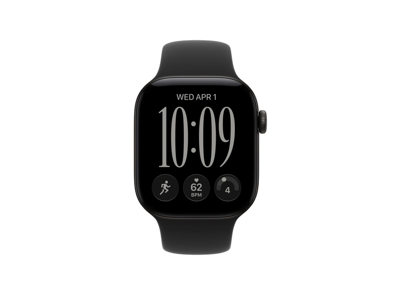 Apple Watch Series 12 GPS+Cellular, 42 mm fekete alumíniumtok, fekete sportszíj, S/M (MJG04MP/A)