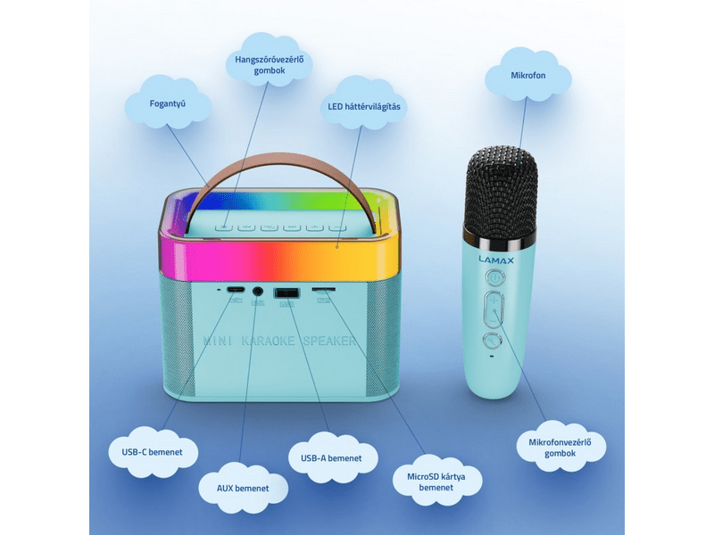 LAMAX KaraokeKid1 Bluetooth zvučnik, s karaoke modom, plavi (LXWSMKARAO1TA)