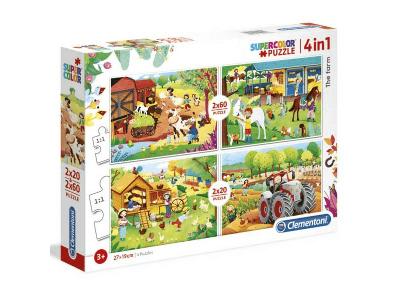 Clementoni Farm 2x20 és 2x60 db-os puzzle