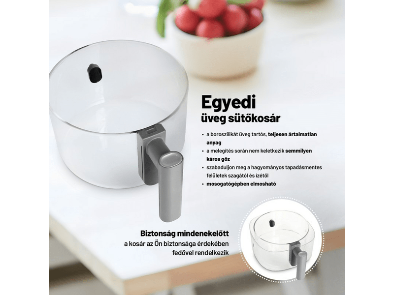 3in1 Air Fryer, fekete, 1500W, 5.5L