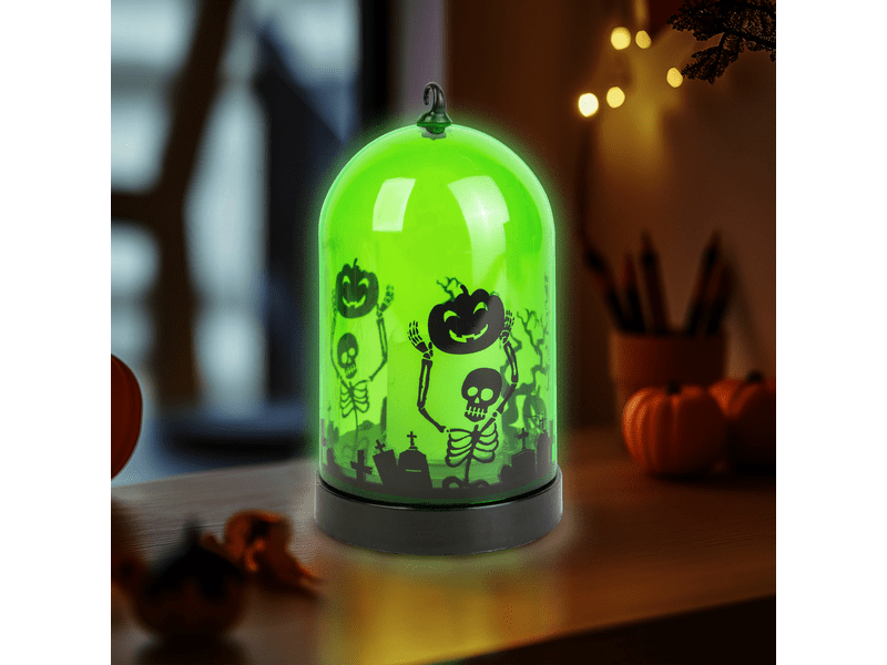 Halloween LED dekor zöld 8 x 12,5 cm