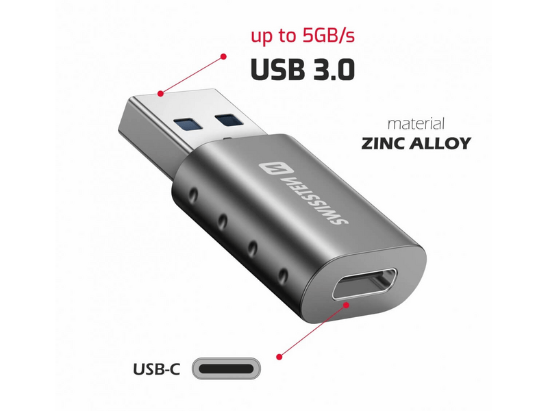 Swissten plug&play adapter USB-A - USB-C (55500200)