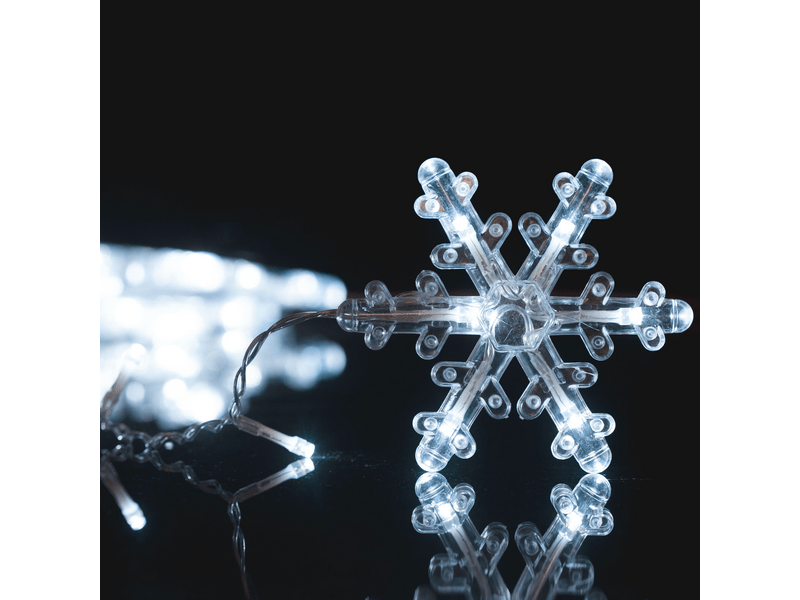 Family LED-es fényfüggöny - hópehely (58916)