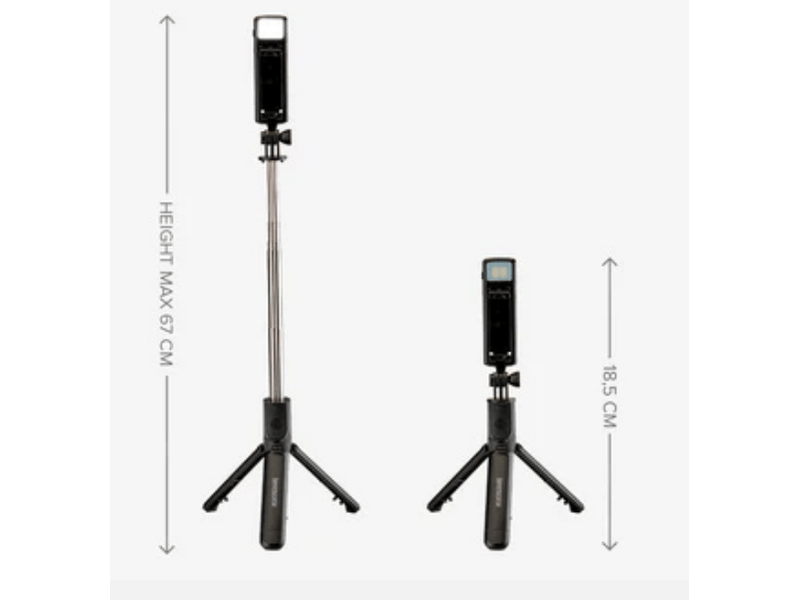 SBS Univerzalni selfie štap s ugrađenim LED svjetlom i postoljem (TETRIPOLED)