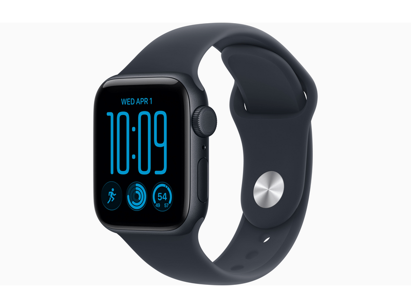 Apple Watch SE 3 (2026) GPS+Cellular, 40 mm éjfekete alumíniumtok, tengerészkék sportszíj, S/M (MJLG4MP/A)