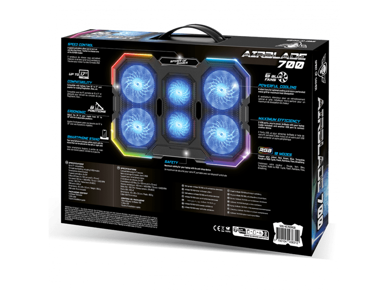 Spirit of Gamer AIRBLADE 700 Notebook jastučić za hlađenje (SOG-VE700RGB)