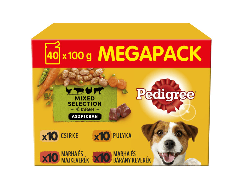 Pedigree tasakos eledel mártásban felnőtt kutyák számára, 40 x 100 g (419402)