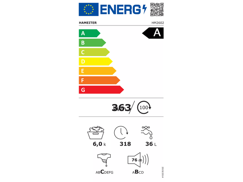 Hausmeister HM 2602 Elöltöltős mosógép