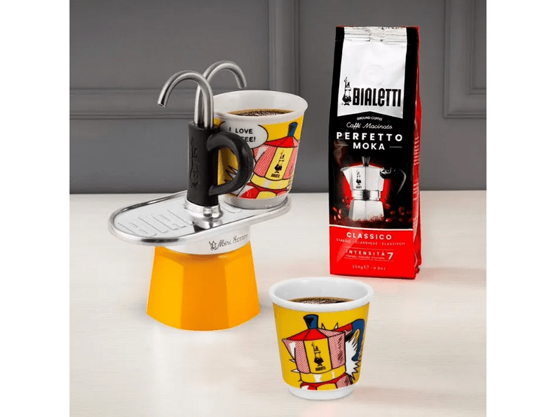 Bialetti Mini Express Lichtenstein kotyogós kávéfőző szett (1405/MR)
