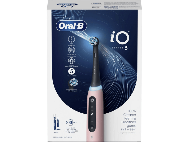 Oral-B iO 5 serija električna četkica za zube, roza