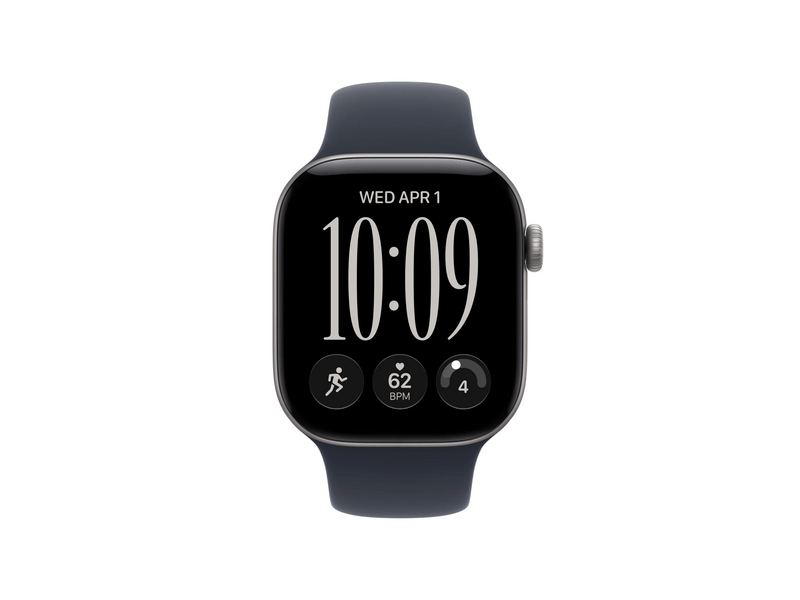 Apple Watch Series 12 GPS+Cellular, 42 mm asztroszürke alumíniumtok, tengerészkék sportszíj, M/L (MJFY4MP/A)