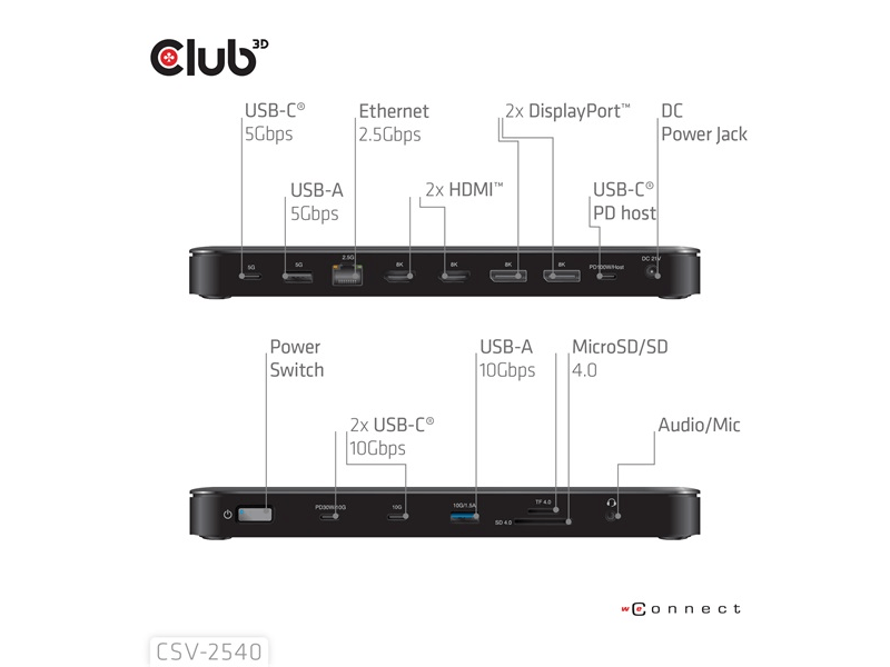 Club 3D CSV-2540 Notebook dokkoló