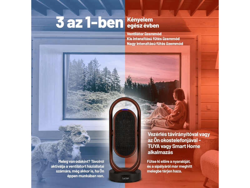 Lauben1800BB Smart Fan&Heater Meleg levegős ventilátor