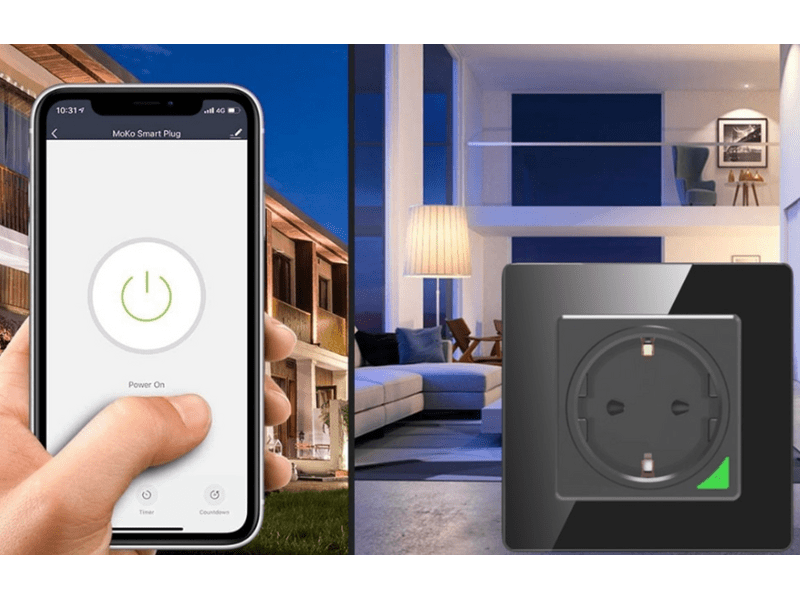 Avatto N-WOT10-EU-B TUYA WiFi fali aljzat, fekete